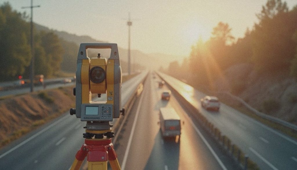 Totalstation an einer Straße